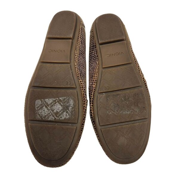 Vionic Larrun Penny Loafers Shoes Gold Women's Size 9.5 Metallic Business Career - Picture 8 of 10